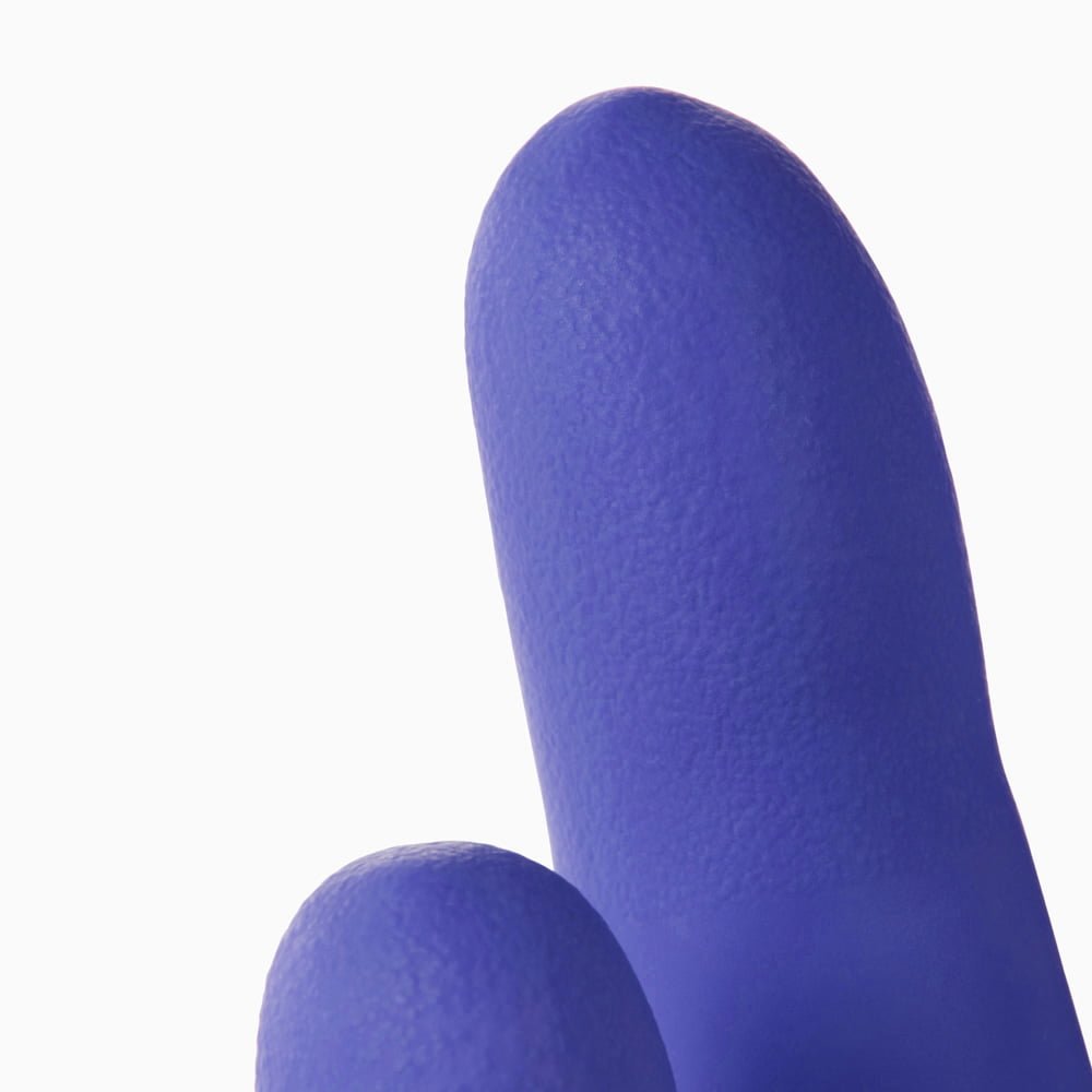 602-0185 INTEGRITY Powder-Free, Blue Nitrile Glove - close up nitrile glove